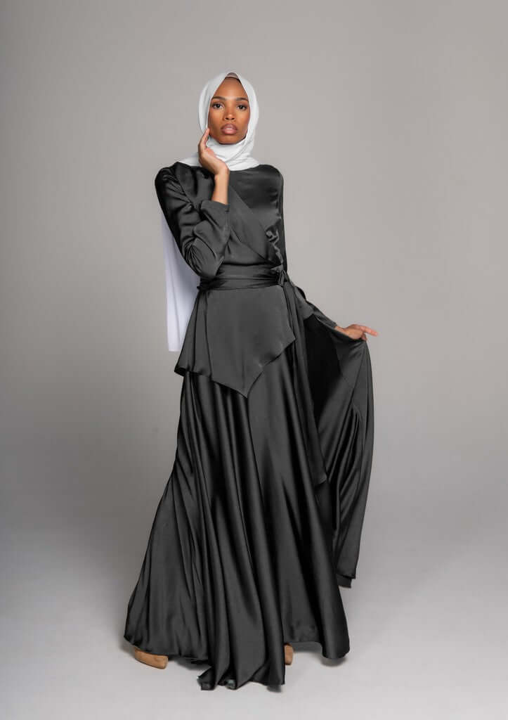 Classic Satin Dress Amore Black