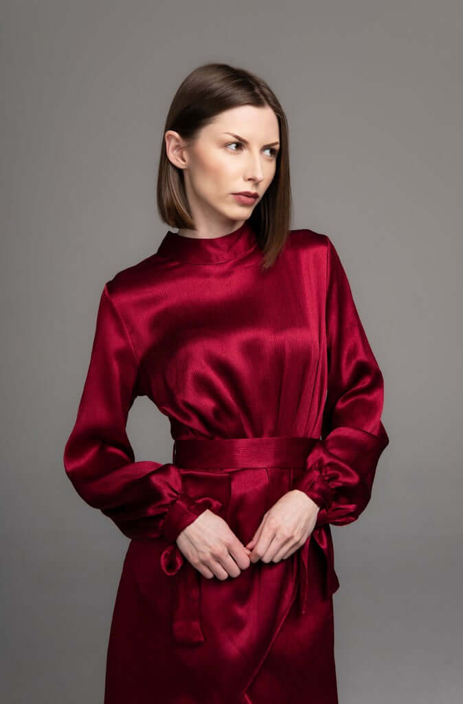 Irresistible Charm Modest Dress Adore Red Velvet