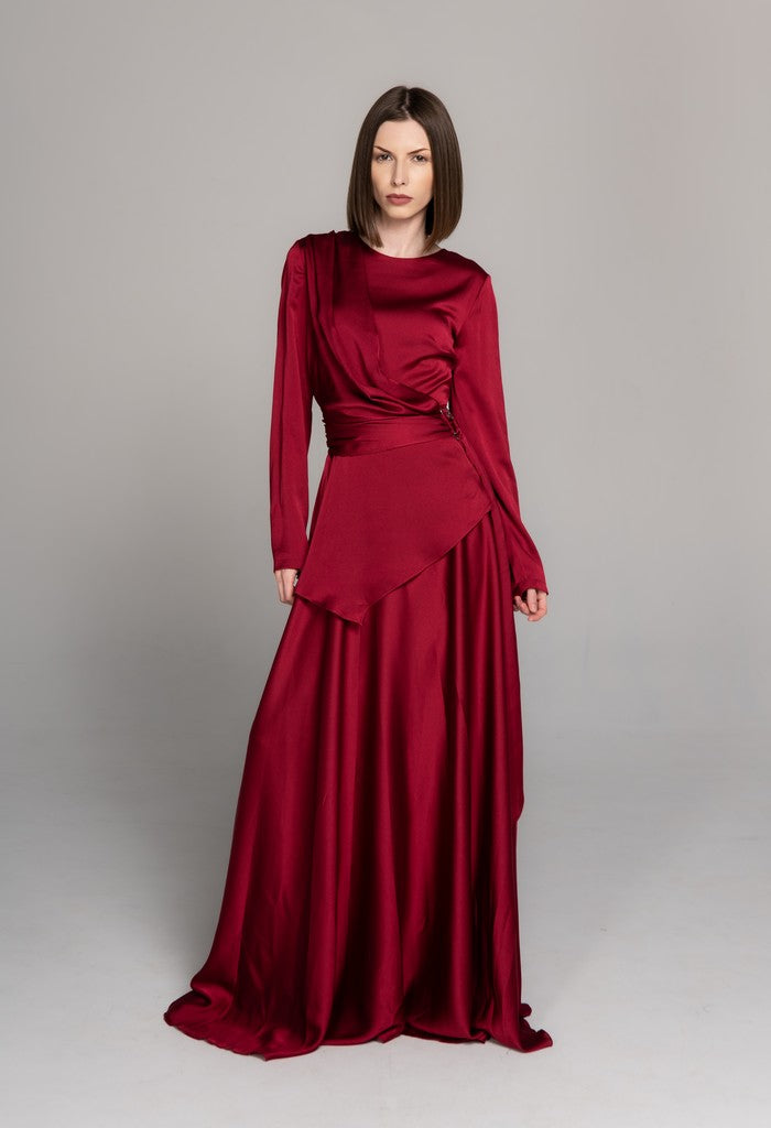 Stylish Stunning Designed Dress Amore Dark Red 