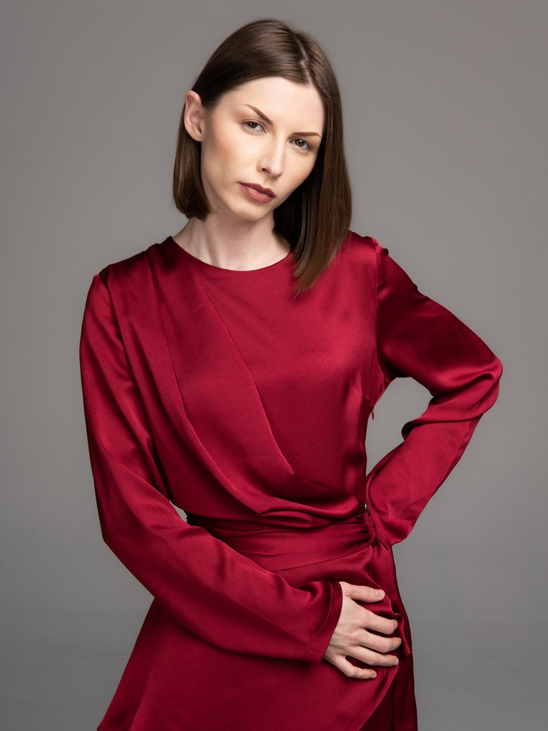 Stylish Stunning Designed Dress Amore Dark Red 