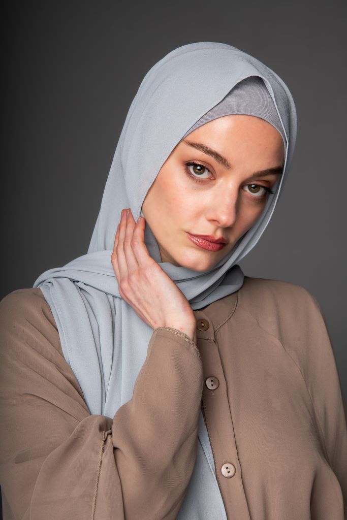 Chiffon Hijab with Tube Undercap | Sky Blue