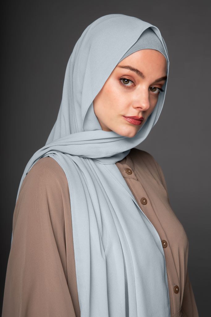 Chiffon Hijab with Tube Undercap | Minty Blue