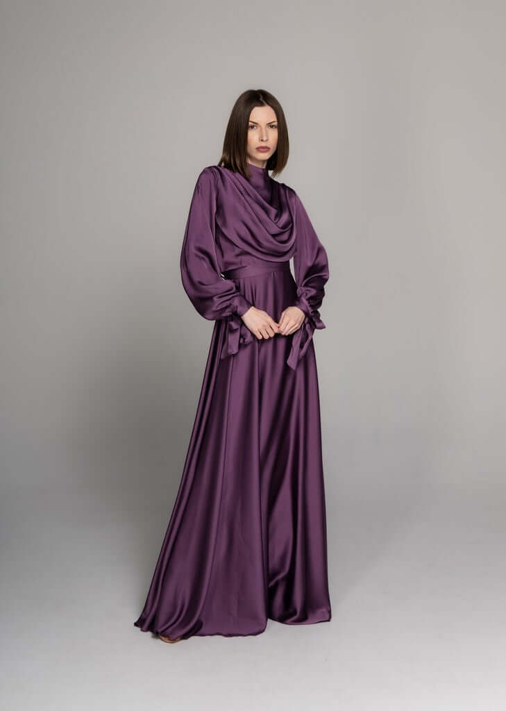 Classic stylish Dress Jamila Aubergine 