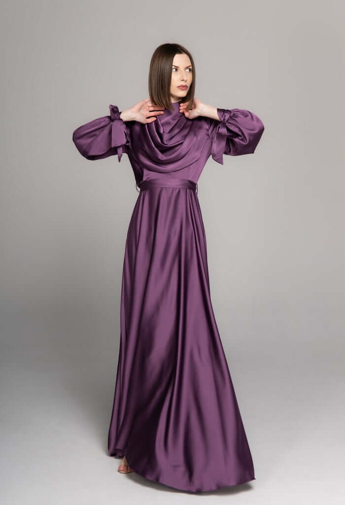 Classic stylish Dress Jamila Aubergine 