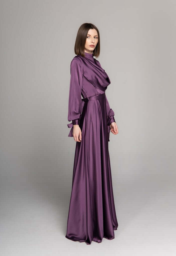 Classic stylish Dress Jamila Aubergine 