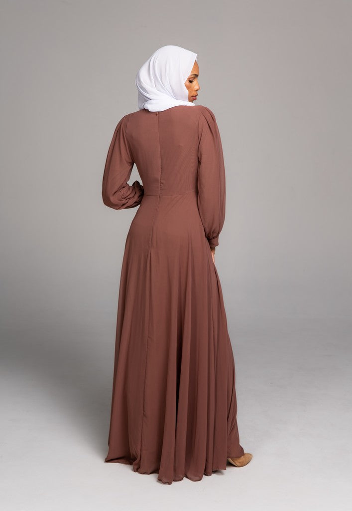 Latest Fashion Stylish Maxi Dress Mohib Caramel