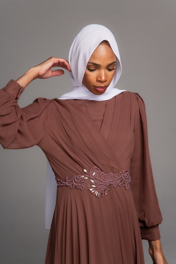 Latest Fashion Stylish Maxi Dress Mohib Caramel