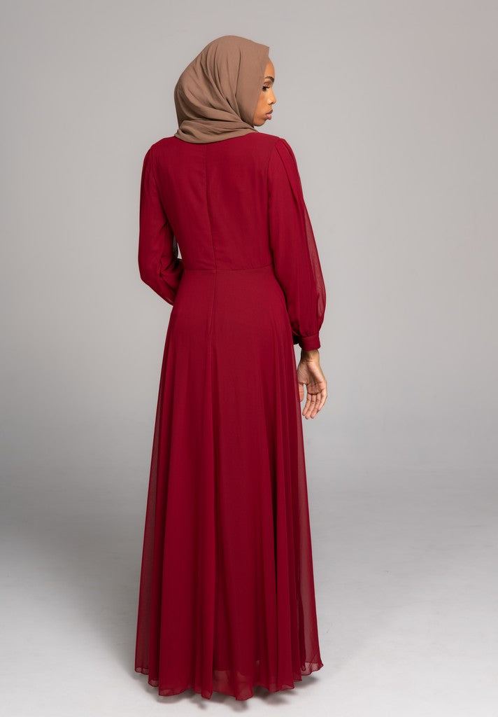 Sizzling Style Mohib Cherry Red Maxi Dress