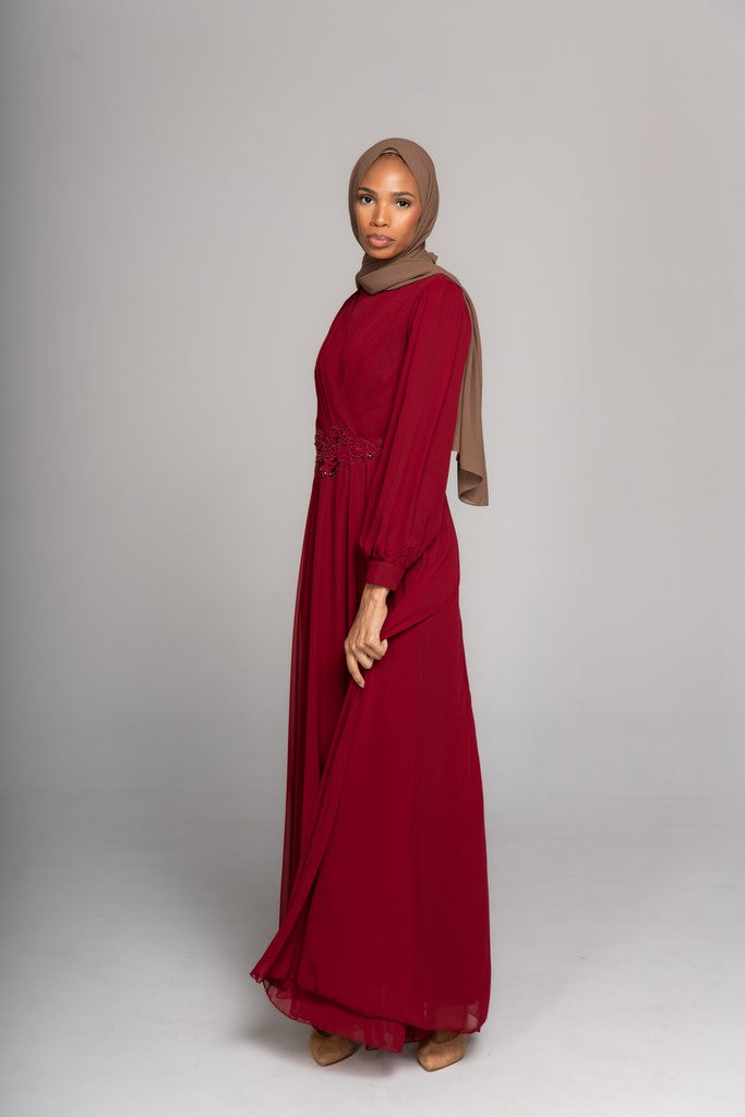 Sizzling Style Mohib Cherry Red Maxi Dress