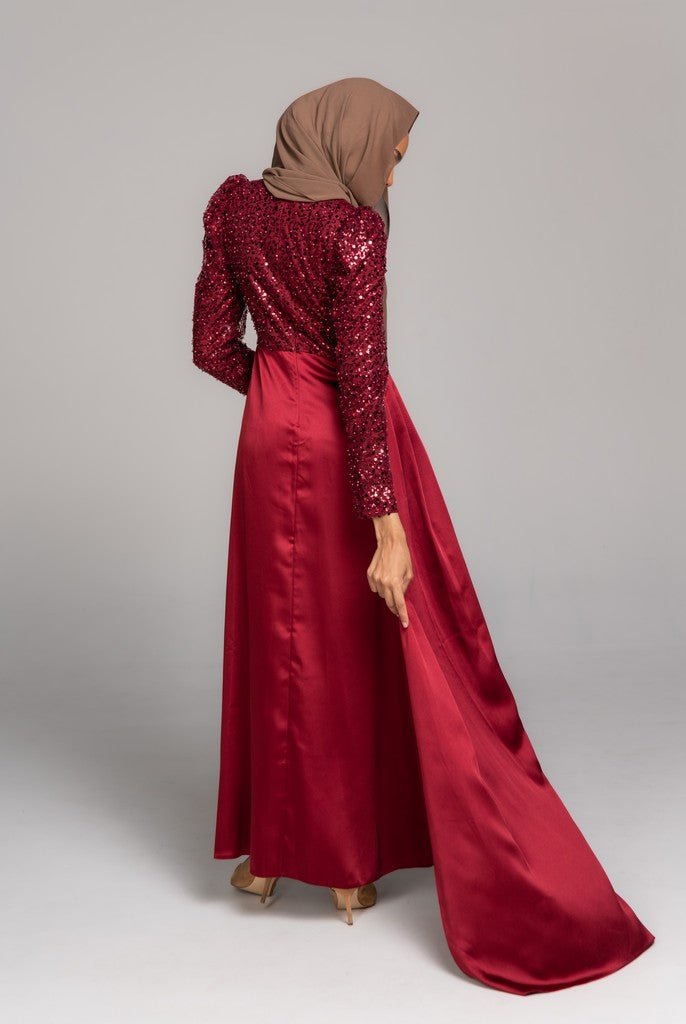 Timeless Fashion Maxi Dress Sahar Metallic Red 