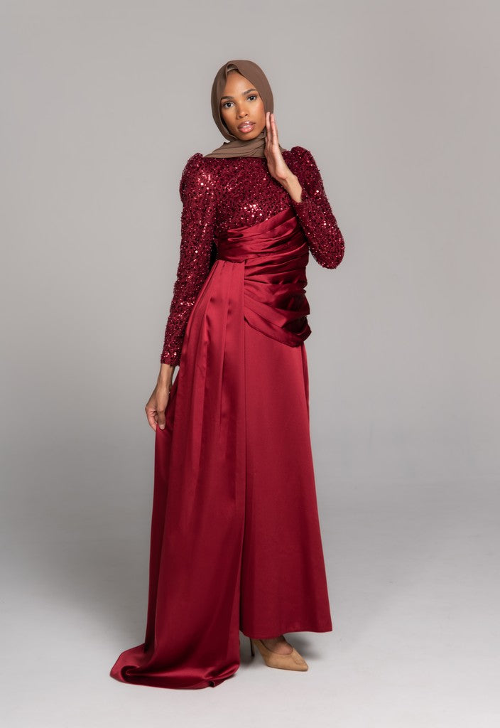 Timeless Fashion Maxi Dress Sahar Metallic Red 